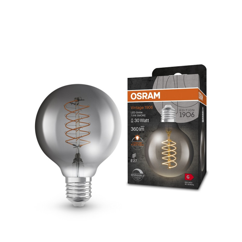 Ampoule Led Filament W Vintage Edition Globe Mm Fum Osram