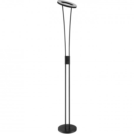 Lampadaire droit LED 30W chromé, avec variateur noir - Lampadaires