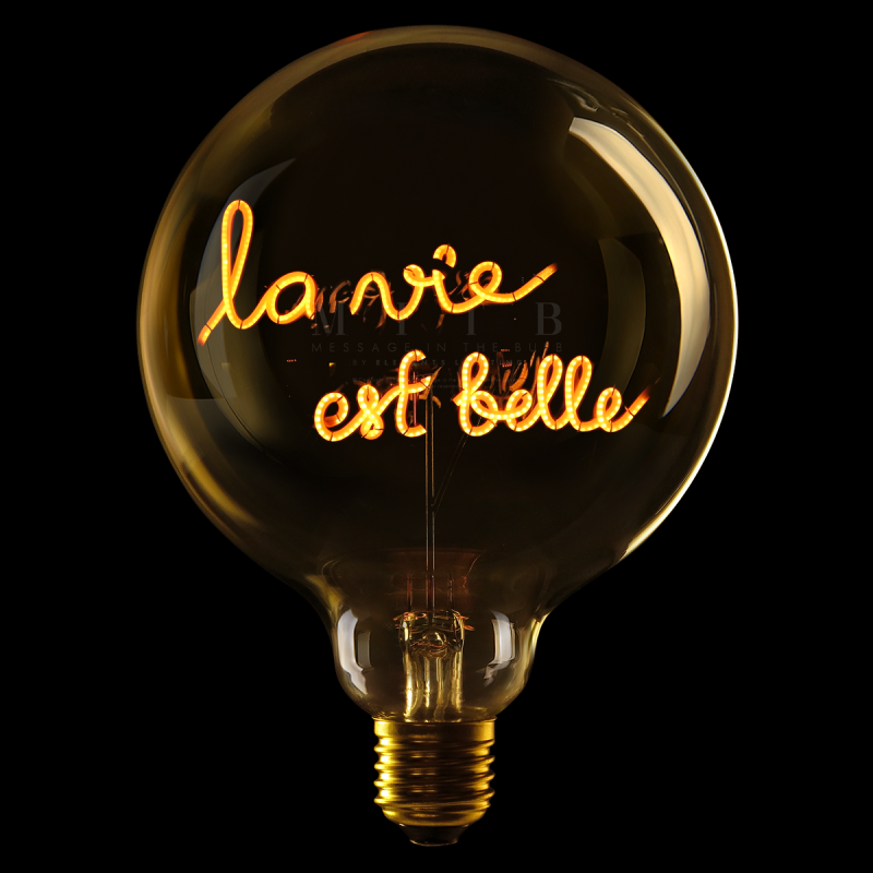 Ampoule Led Filament Ambre La Vie Est Belle Jaune Mitb Comptoir