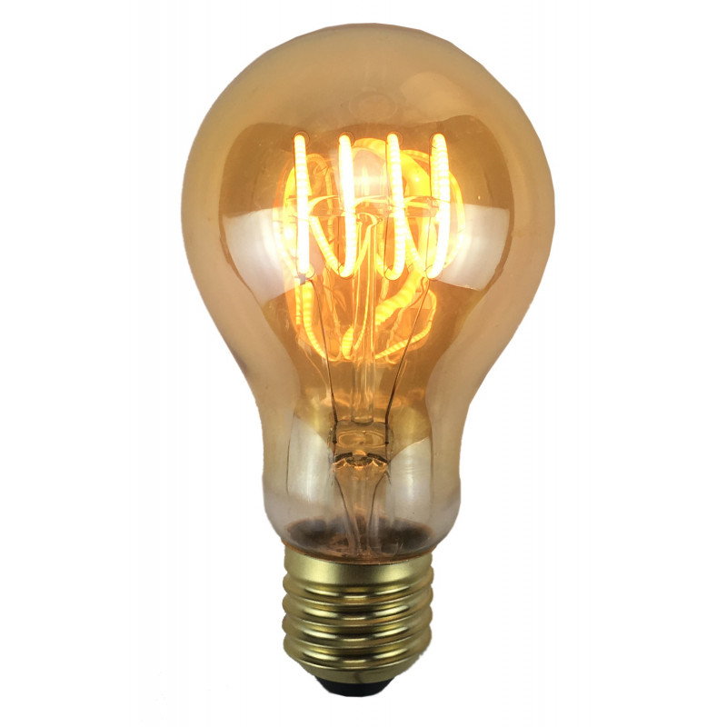 Ampoule led déco filament ambrée E27 350lm 4W blanc chaud
